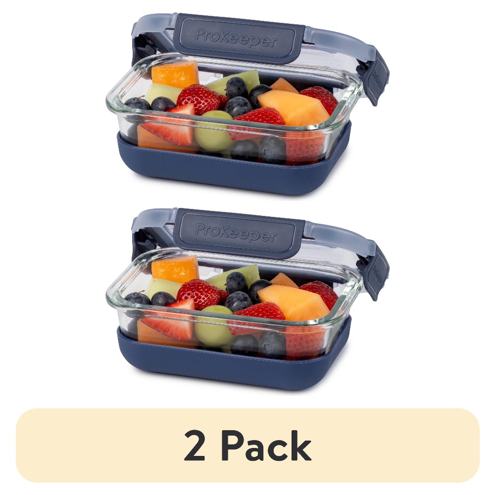 Meal Prep Container - 2 Pack 1.6 Cup Glass Food
