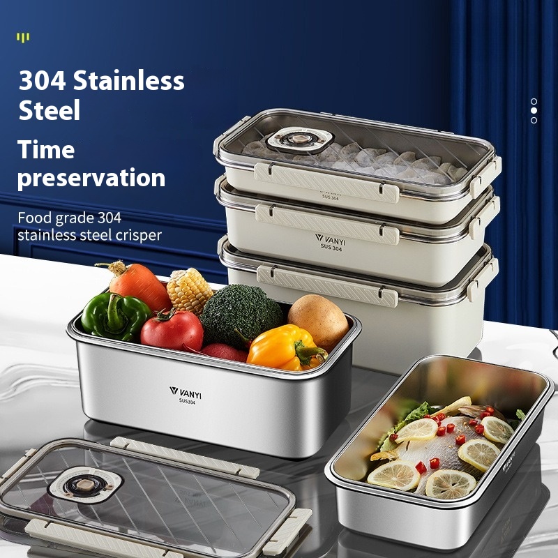 Meal Prep Containers Xl - Stainless steel fresh-keeping box, sealed date