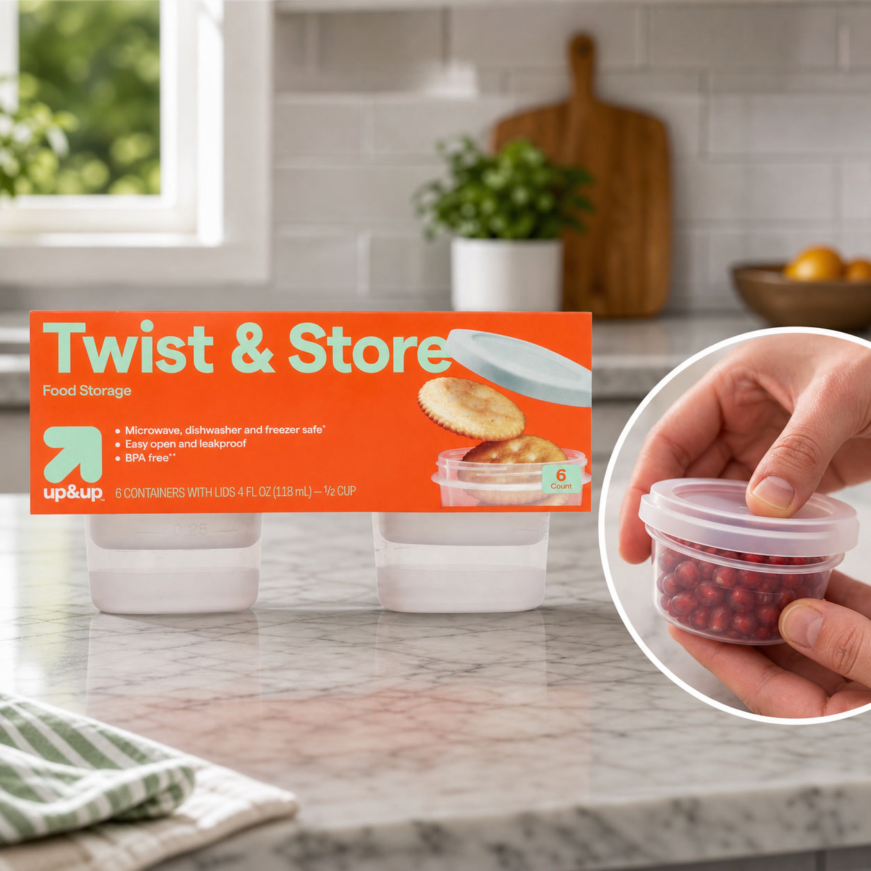 Meal Prep Container - 6ct Round Twist-Lock Food Storage Containers,