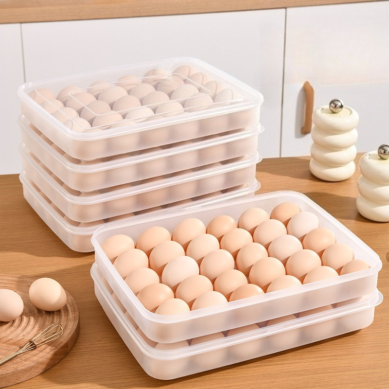 Meal Prep Containers Xl - Plastic Egg Storage Box with Lid