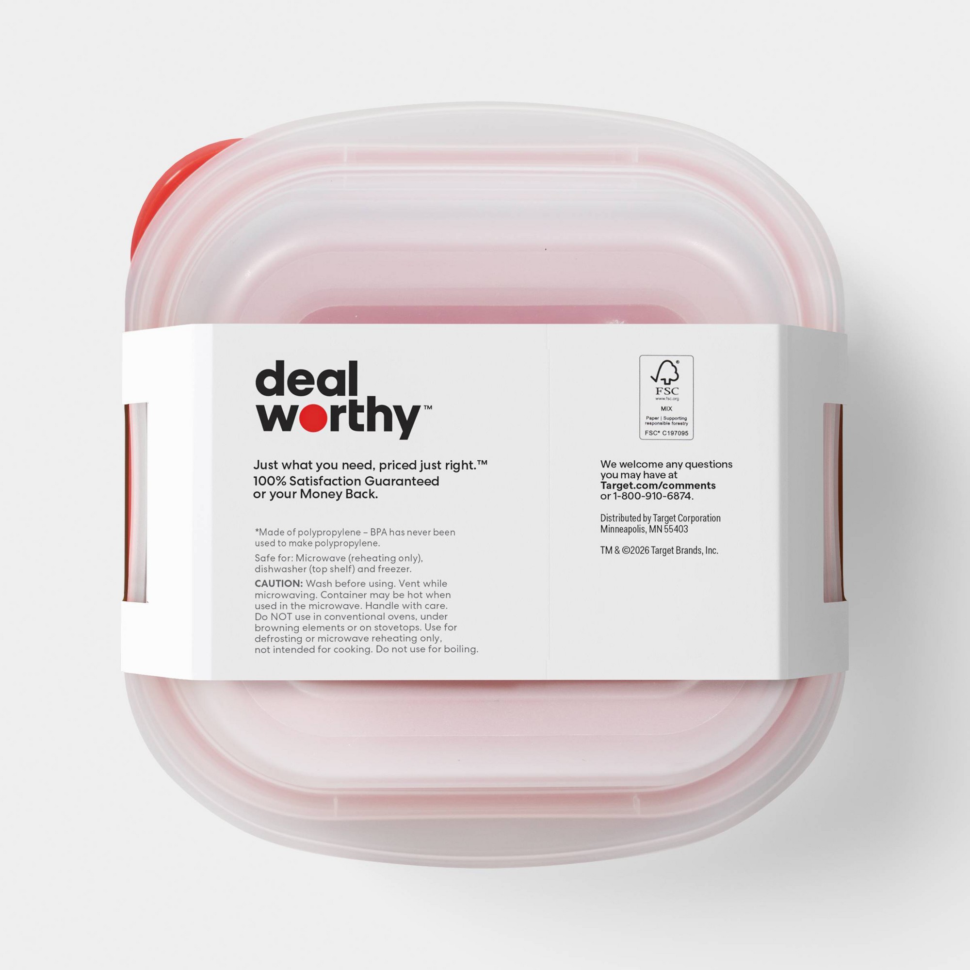 4ct Small Square Food Storage  - Meal Prep Container recension och pris