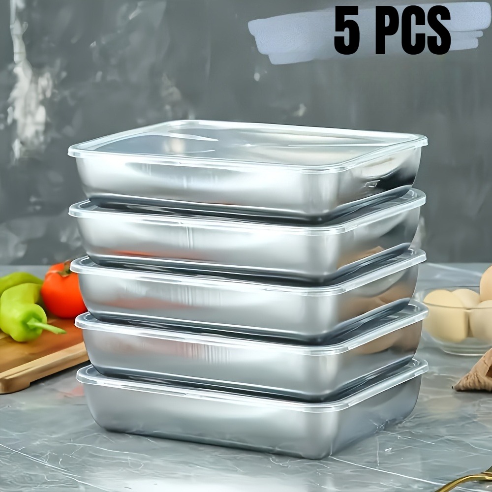 5-Piece Stainless Steel Food S - Meal Prep Containers Xl recension och pris