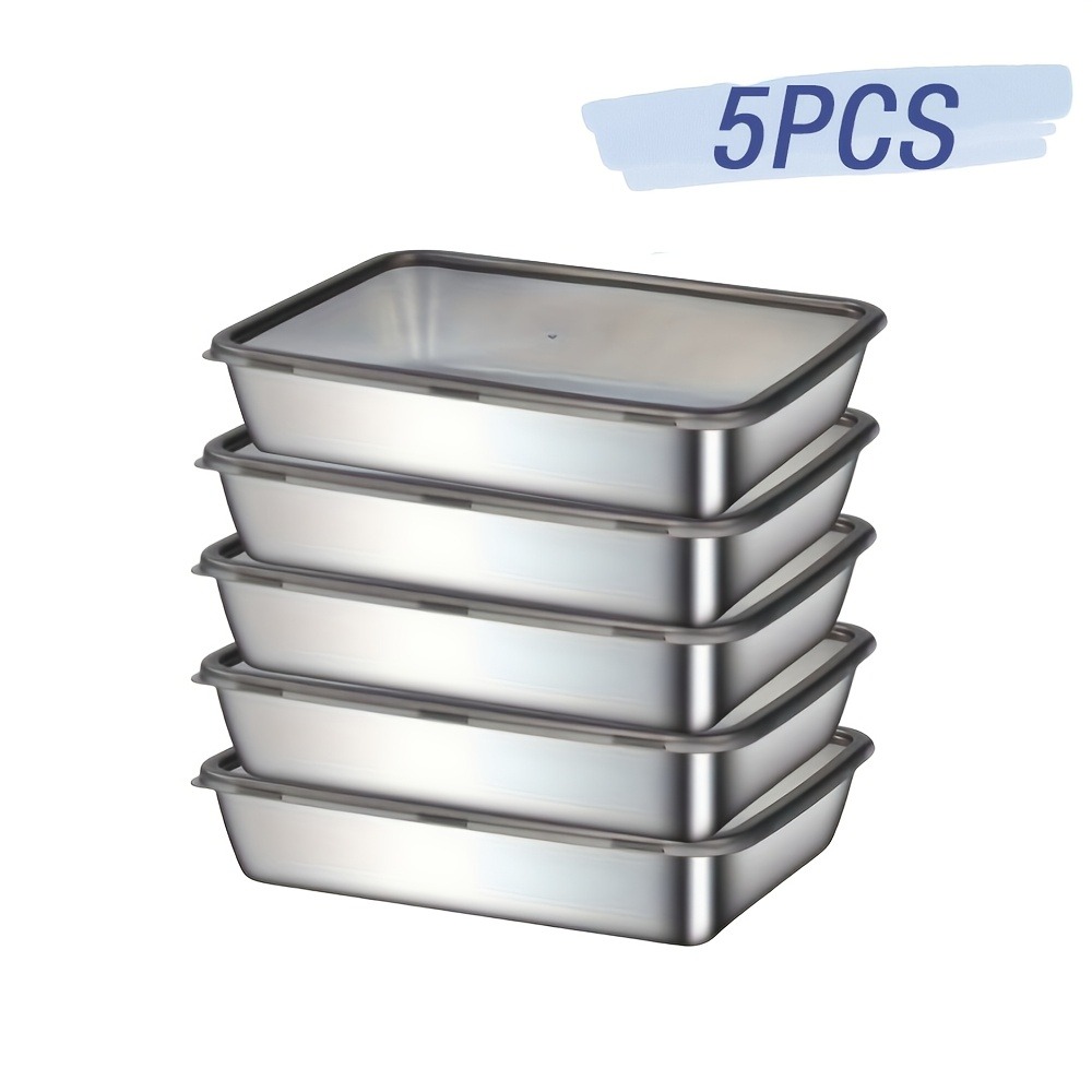 5-Piece Stainless Steel Food S - Meal Prep Containers Xl recension och pris