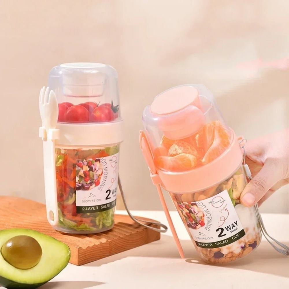 Portable Salad Cup Breakfast C - Meal Prep Jar recension och pris