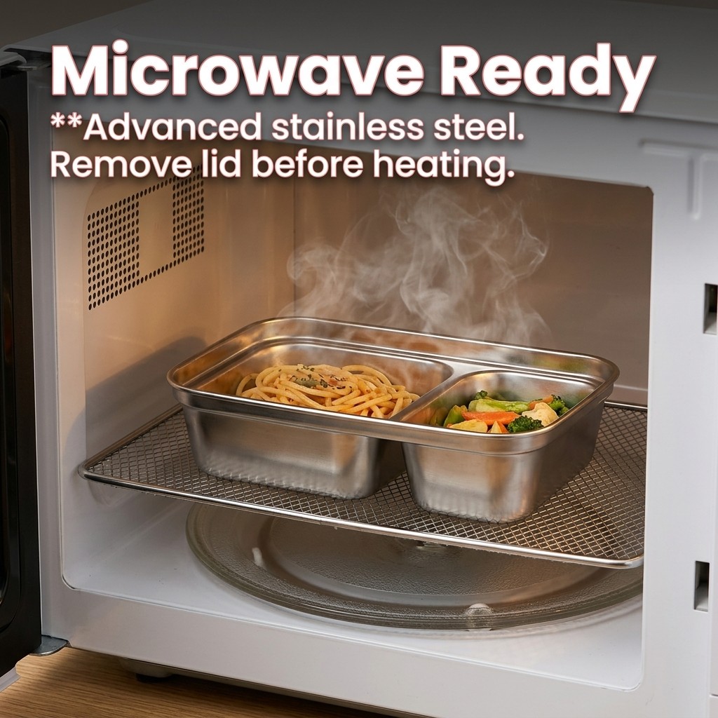 Microwave Safe 304 Stainless S - Meal Prep Lunch recension och pris