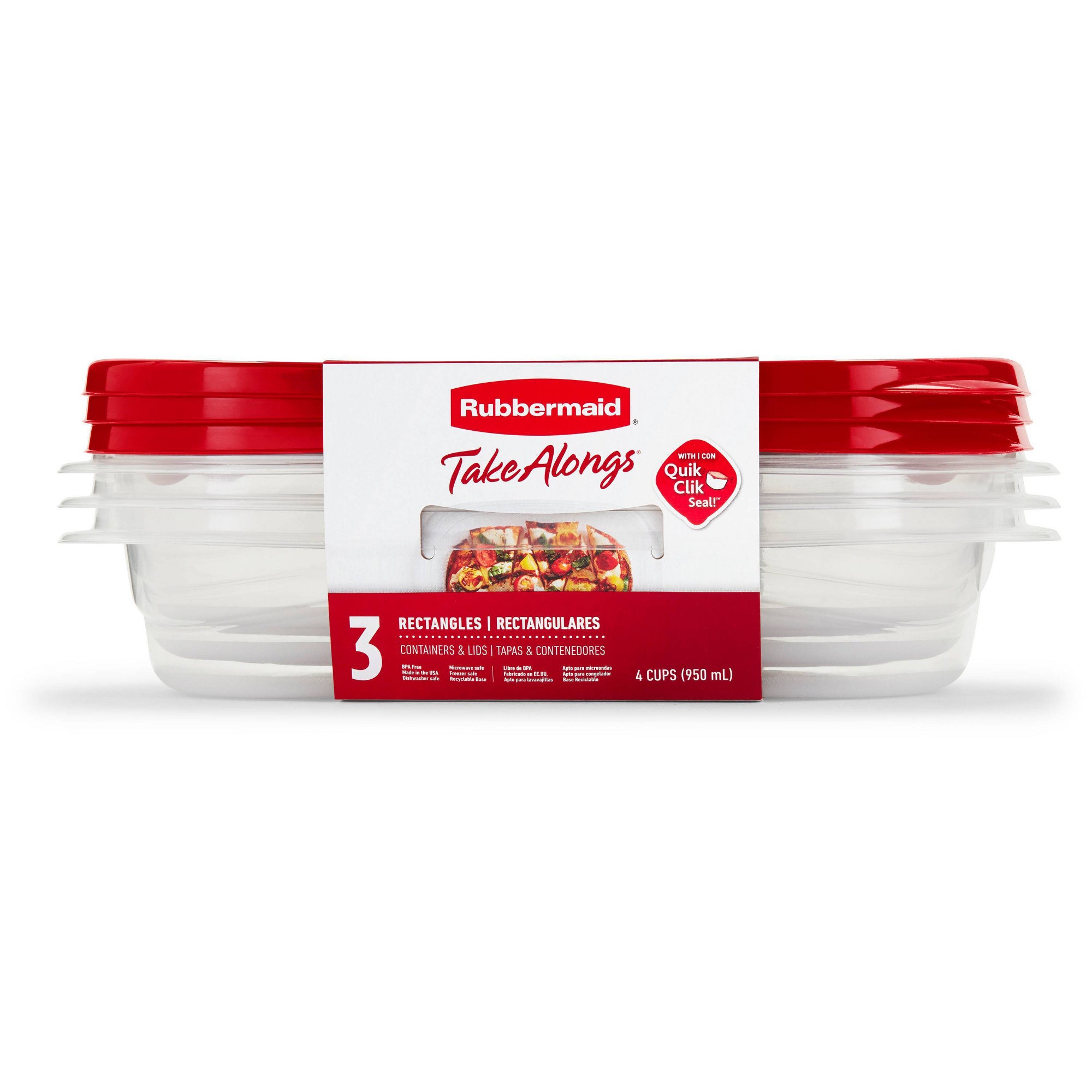 3pcs Red Rectangle Food Storag - Meal Prep Container recension och pris