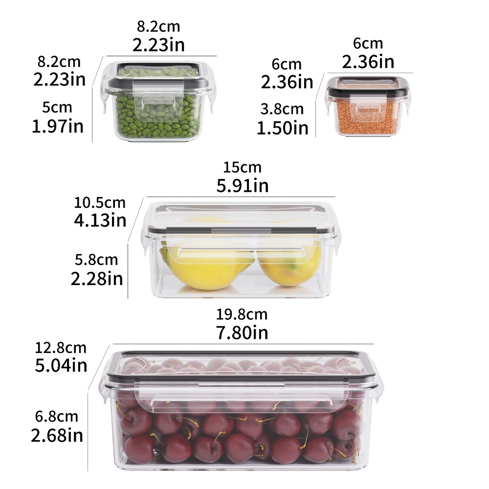 8-PC BPA-Free Airtight Food Co - Meal Prep Containers Xl recension och pris