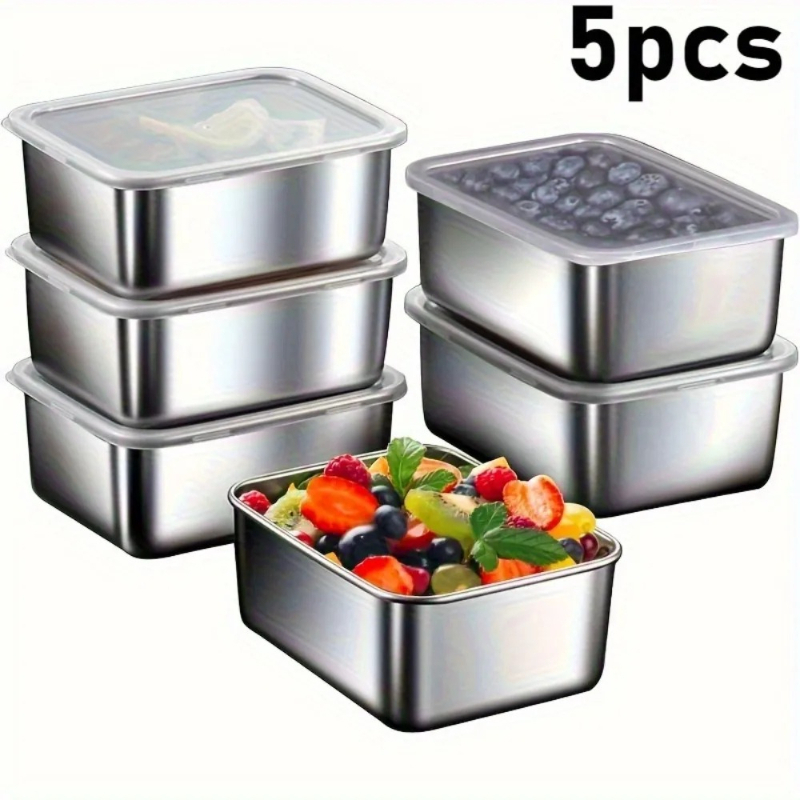 3/5/8pcs Stainless Steel Food  - Meal Prep Containers Xl recension och pris