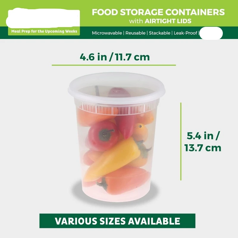 [24 Set] 8oz-32 Oz Plastic Del - Meal Prep Container recension och pris