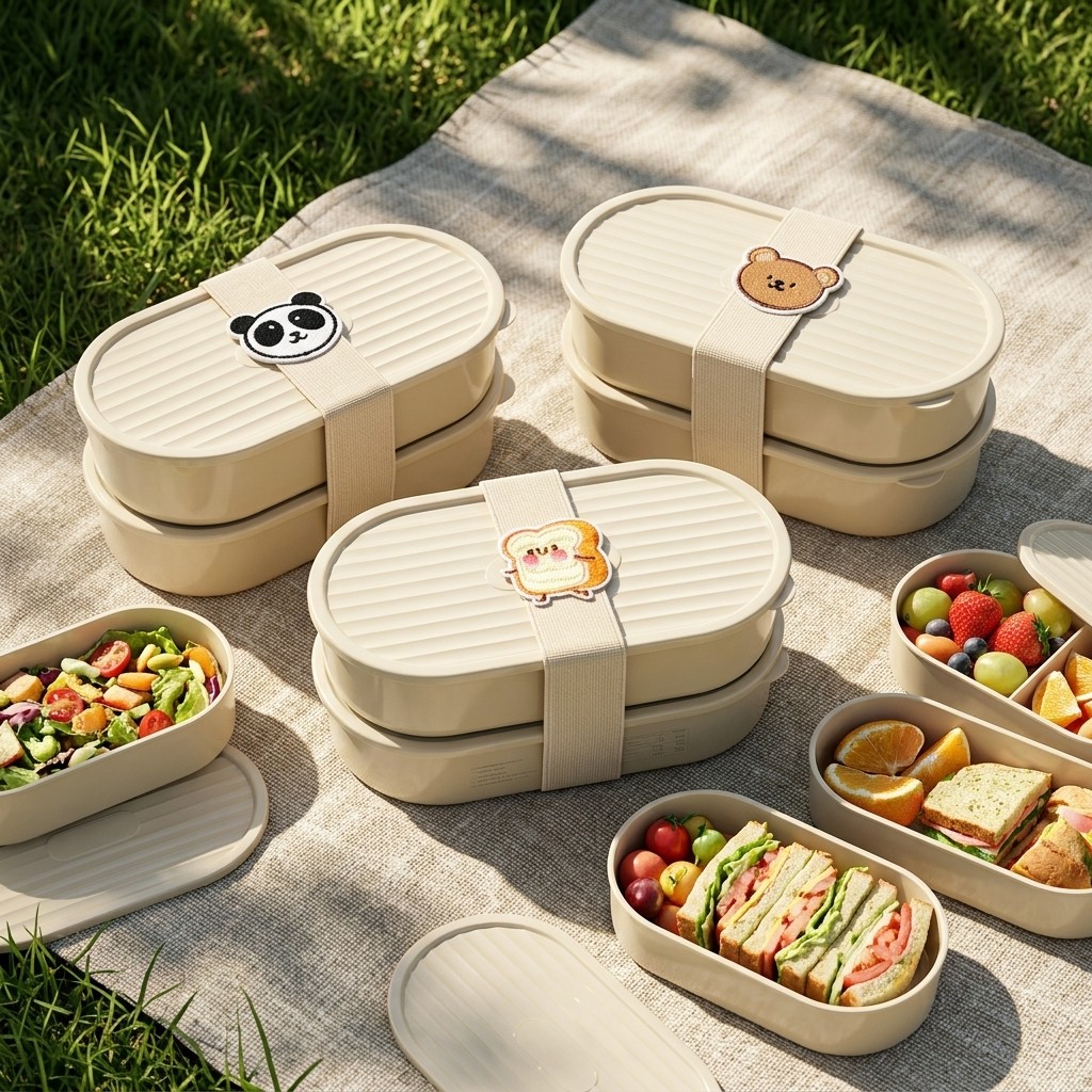 2Pcs/Set Cartoon Kids Bento Bo - Salad Container Jar recension och pris
