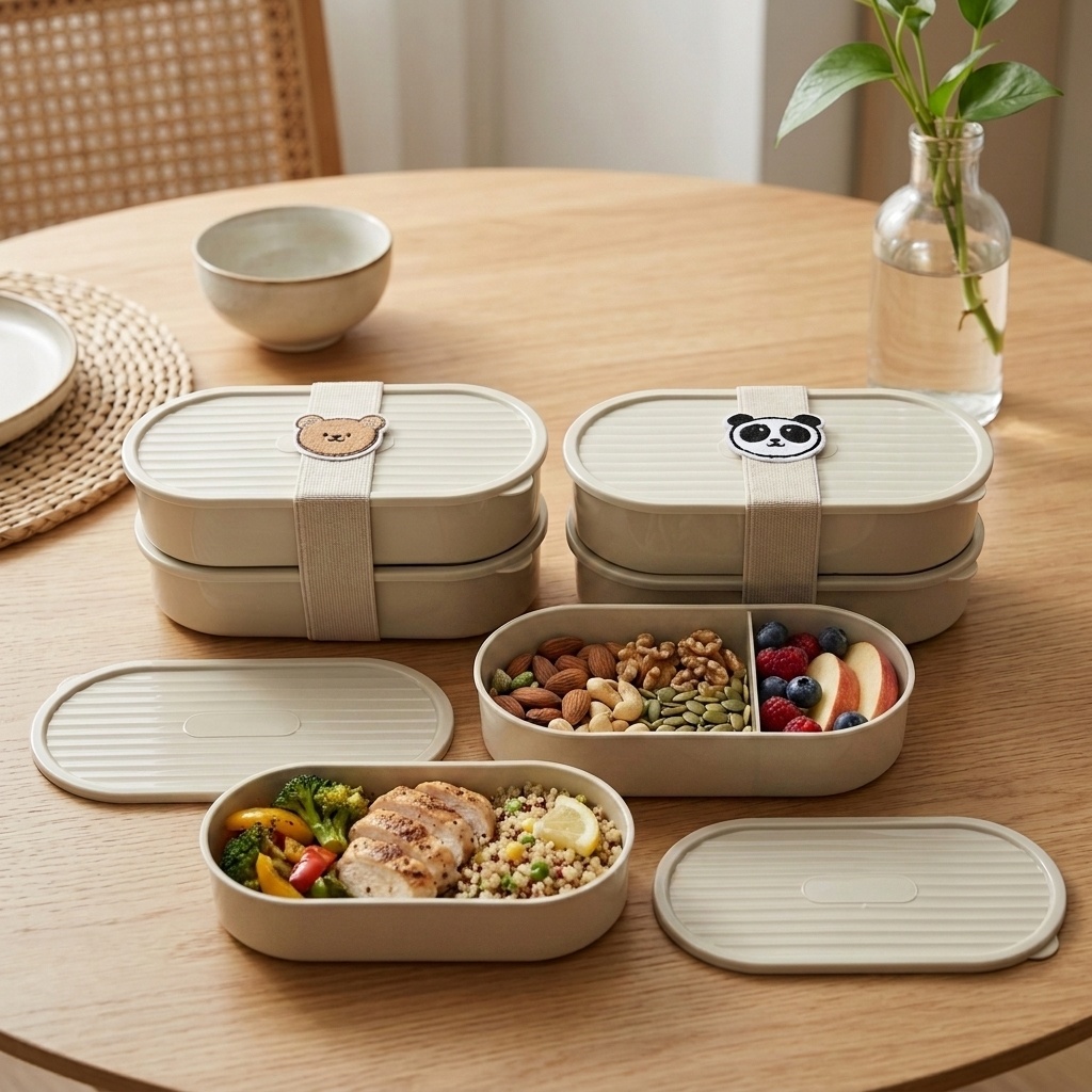 2Pcs/Set Cartoon Kids Bento Bo - Salad Container Jar recension och pris