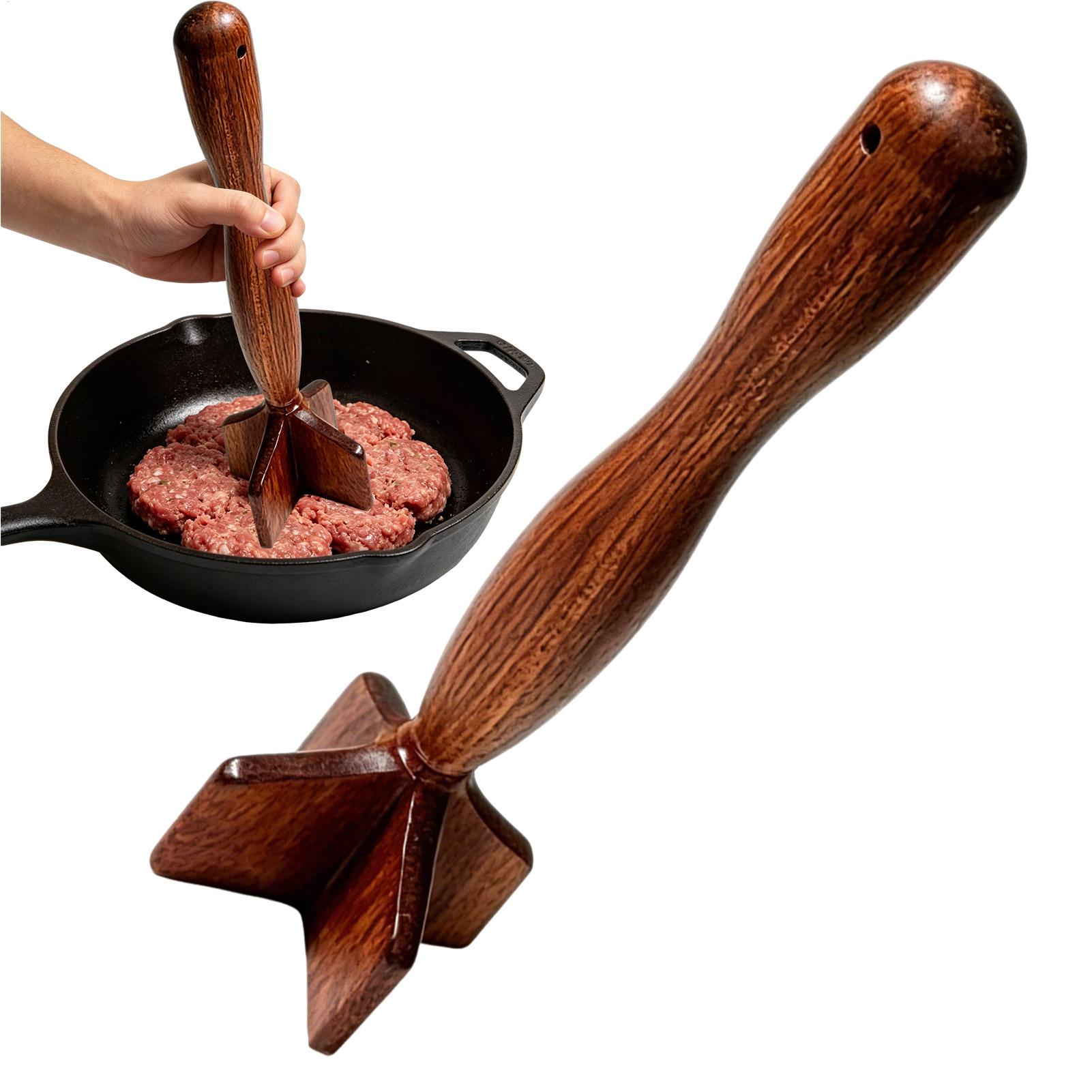 Wooden Meat Chopper Hamburger  - Meal Prep Ground Beef recension och pris