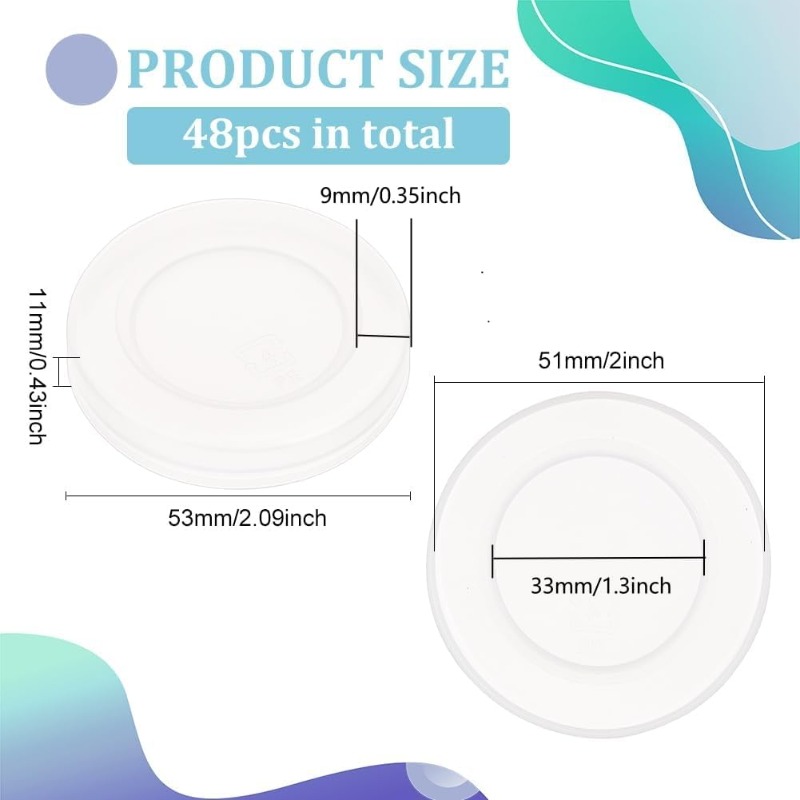 48 Pcs 2inch Yogurt Jar Lids C - Meal Prep Jar recension och pris