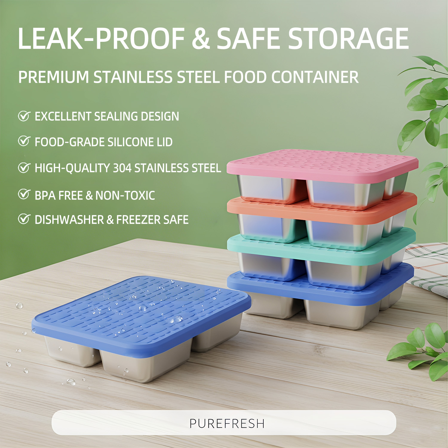 304 Stainless Steel Divided Lu - Meal Prep Container recension och pris