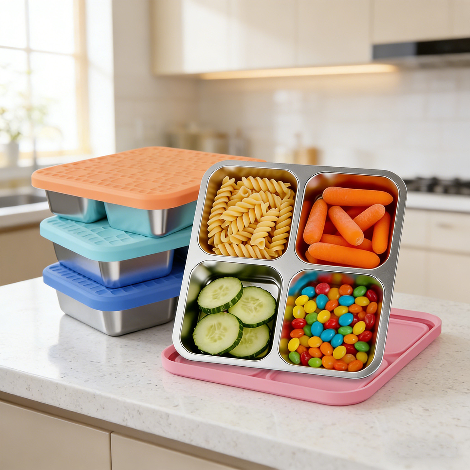 304 Stainless Steel Divided Lu - Meal Prep Container recension och pris